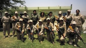 Kurdish women fighters in Suleymaniyeh, Iraq. Many people in Kurdistan believe the region owes much of its safety to the efforts of the Peshmerga. (C) BBC News